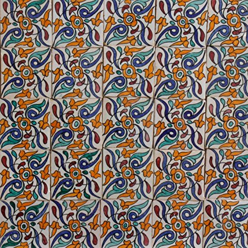 Casa Moro | Safaa Carrelage en céramique peinte à la main 10 x 10 cm | FL7100