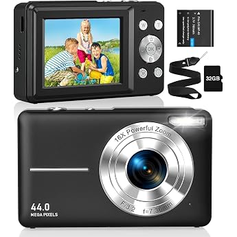 Digital Camera Camera 1080P 44MP Photo Camera with 16X Digital Zoom Portable Compact Camera Vlogging Digital Camera for Children Teenagers Beginners
