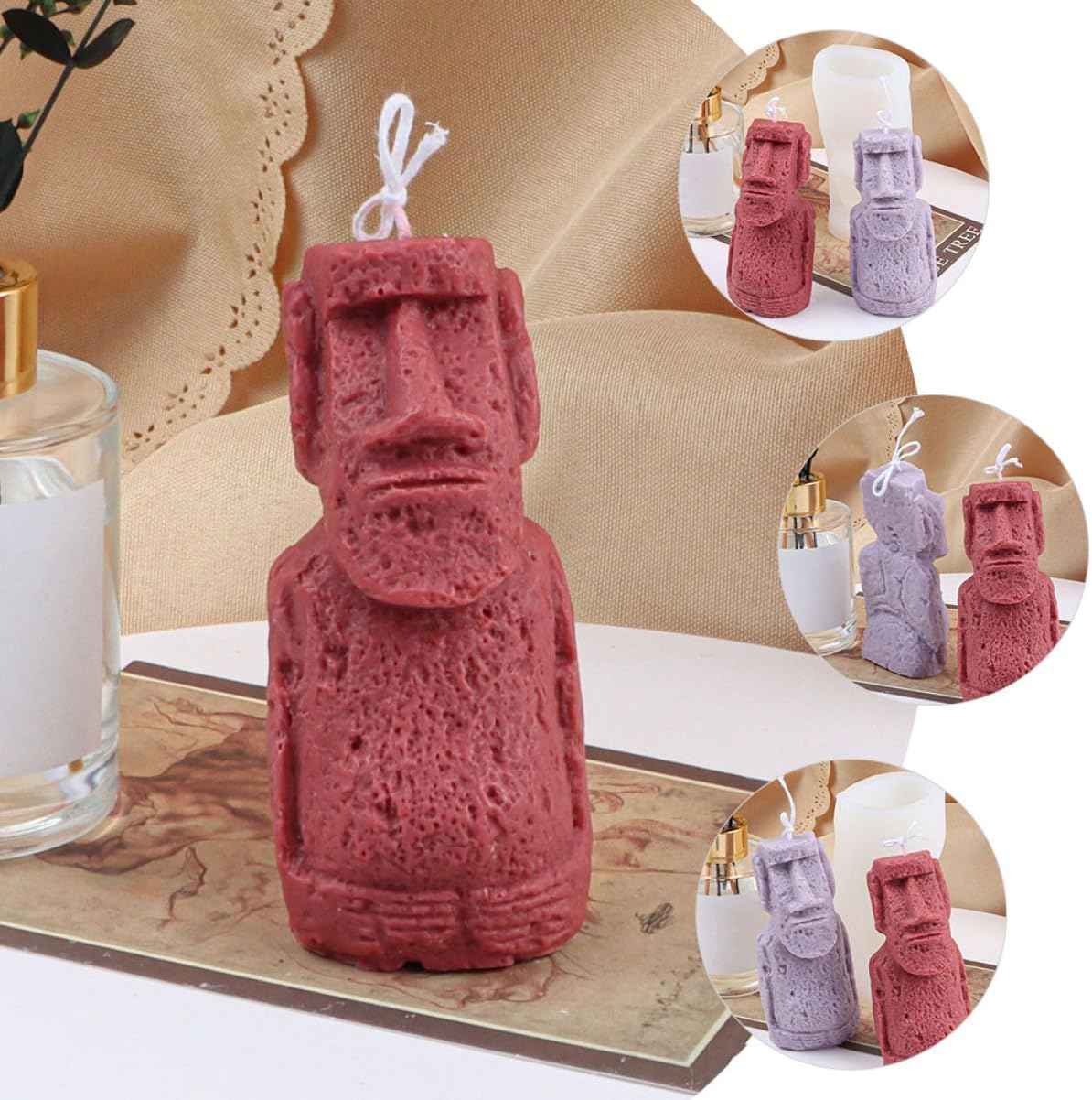 Island Statue Shaped Silicone Mold for Candle and Soap DIY