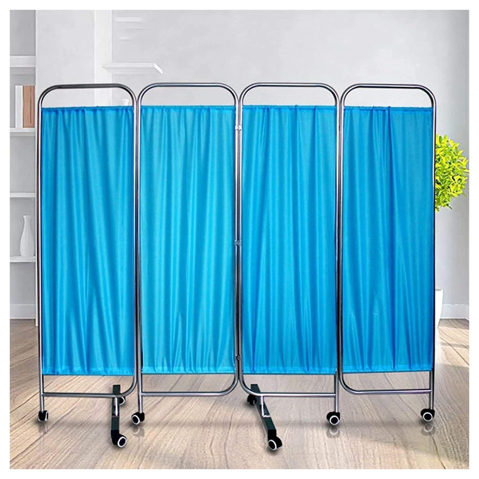 Écran de confidentialité médical roulant séparateur de pièce pliable 4 pièces