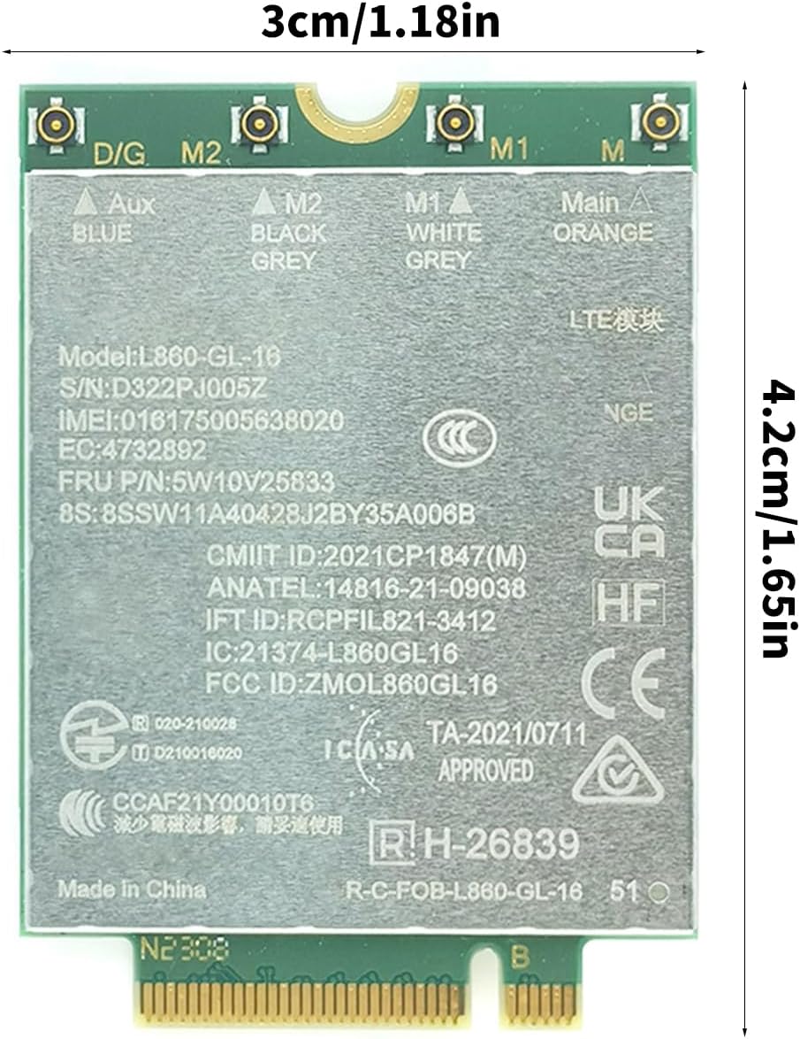 Advanced L860-GL-16 4G LTE Module Networking Card 30x42 Size For L13 P14S P16 T14 T16 Laptops And Desktops