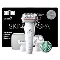 Braun Silk-épil 9 SkinSpa Epilatore Elettrico Donna Con Testina Flessibile Per Una