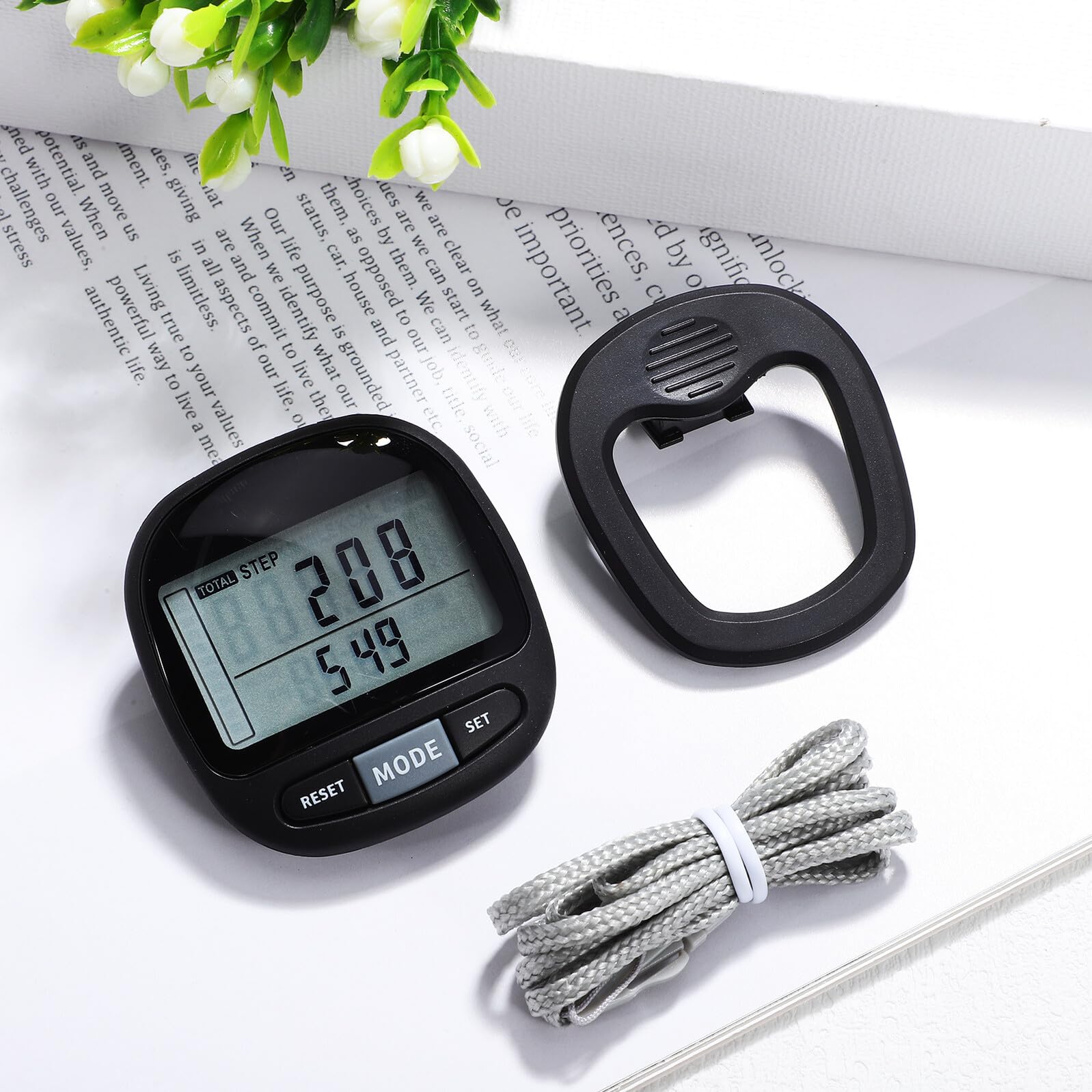 Podómetro Portátil Clip y Pantalla Grande para Caminar