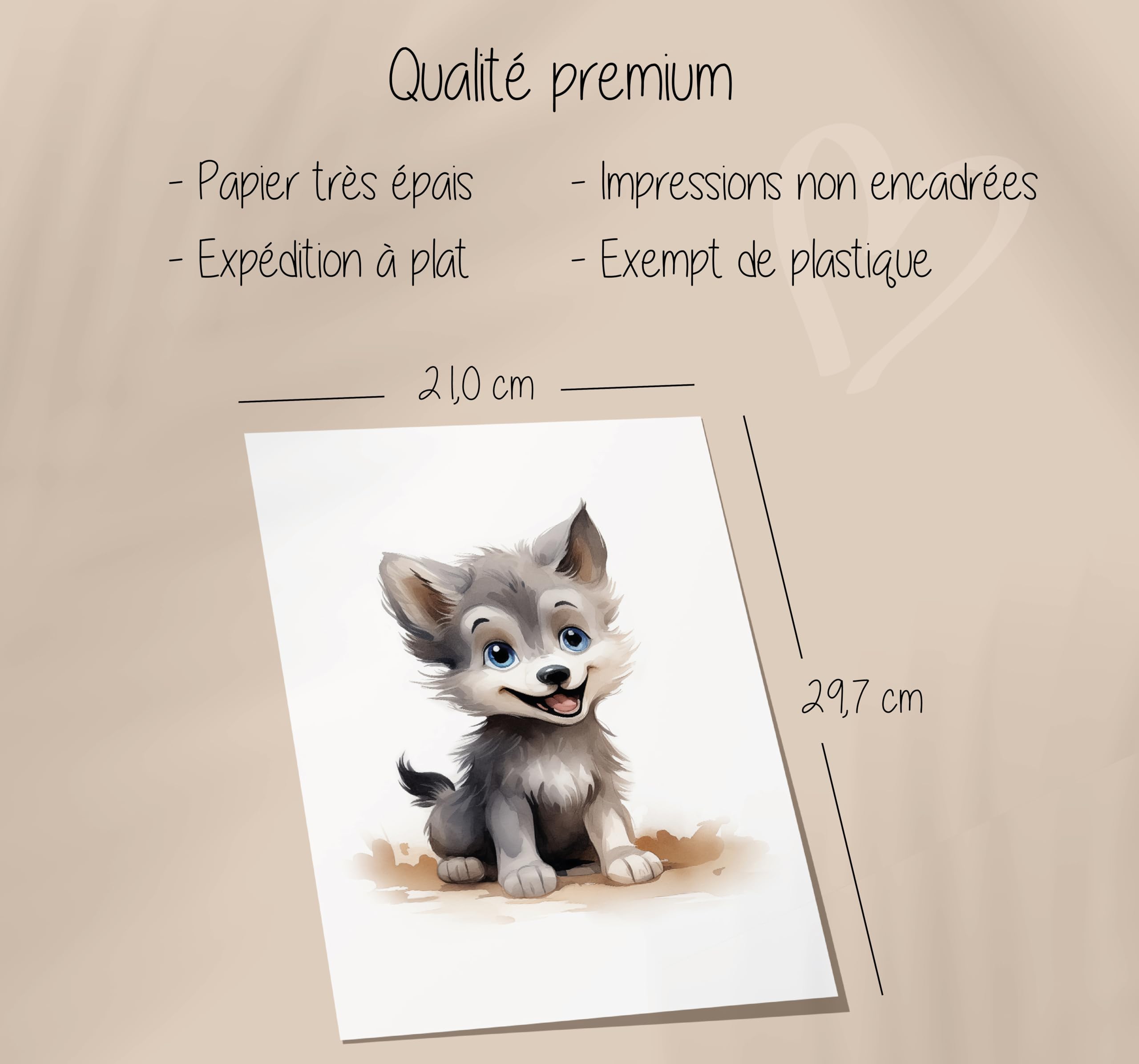 Lavema Images de décoration pour chambre de bébé - Poster A4 avec animaux de la forêt - Sans cadre photo - Images murales pour garçon et fille - Décoration de chambre d'enfant - Poster mural