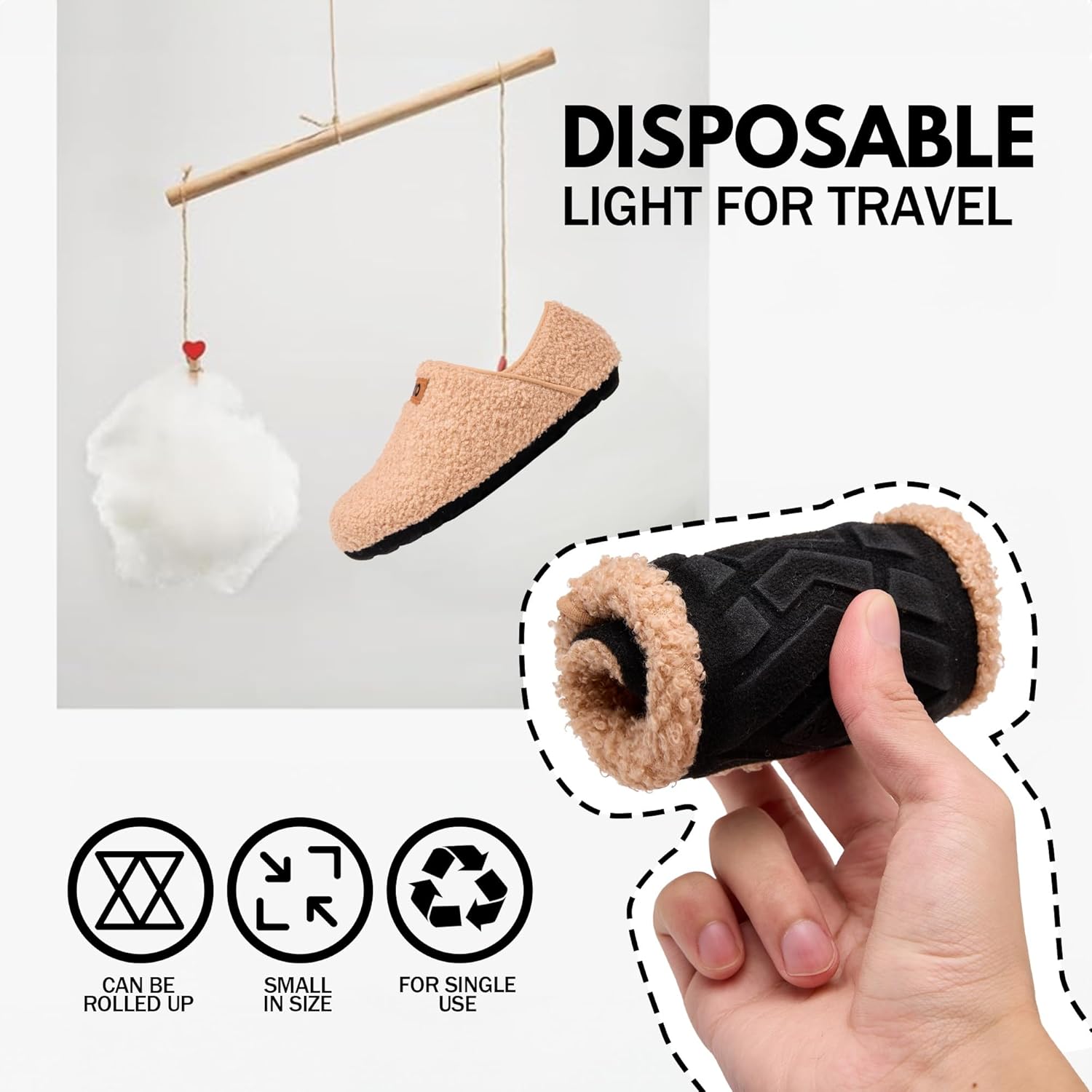 UUBARIS House Slippers for Men Women Furry Slip On Sock Shoes For Traval Indoor Yoga With Thickened Sole - Image 4