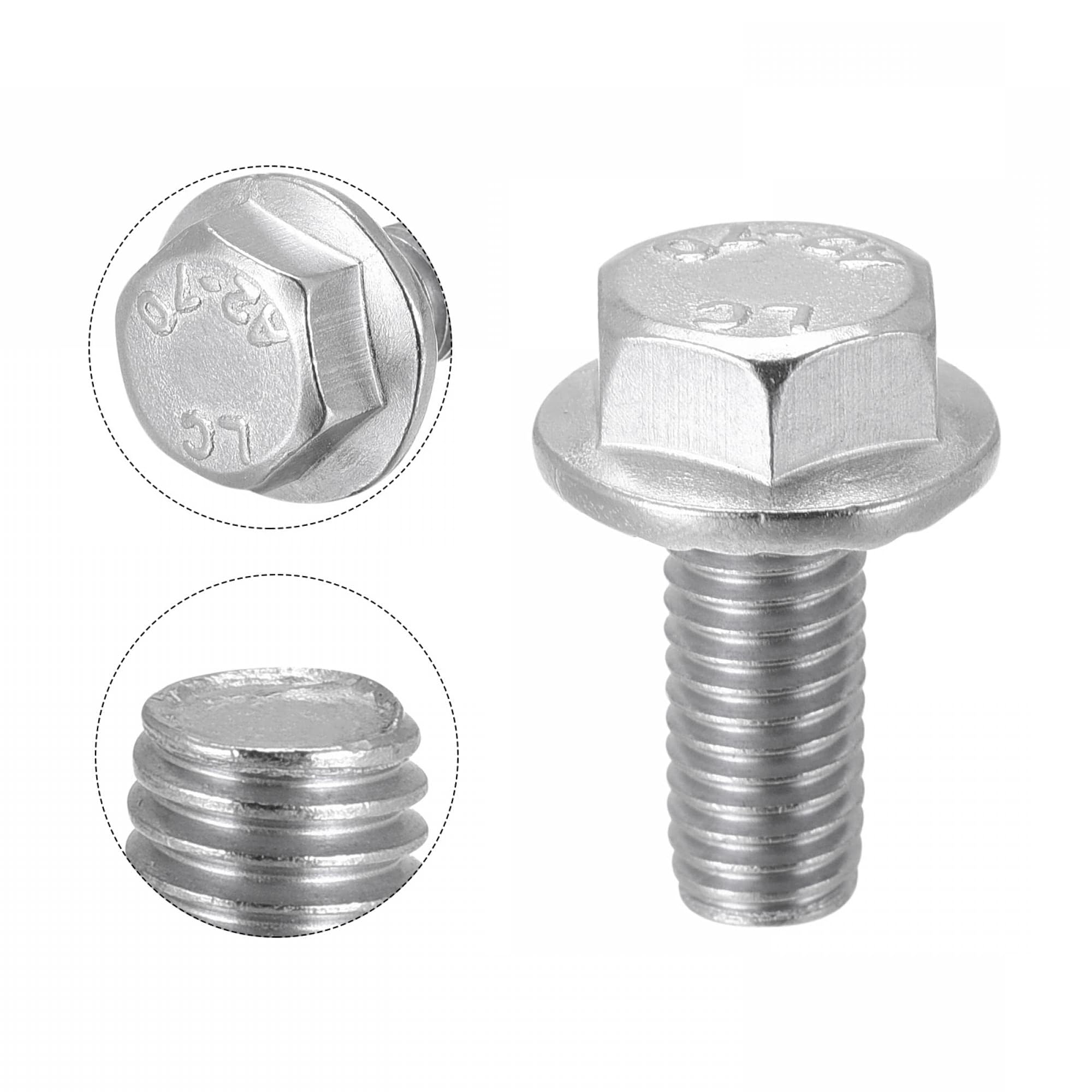 TA-VIGOR 5Pcs M8 x 18mm Hex Serrated Flange Bolts, 304 Stainless Steel Fully Threaded Metric Screws - Image 4