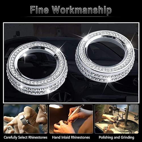 Miniatura 6 de CONGCONG Para Mazda Accessories AC Button Bling Crystal Accesorio Cubierta de perilla interior compatible con Mazda 3Mazda 6CX-5CX-9 (llave de CA 2