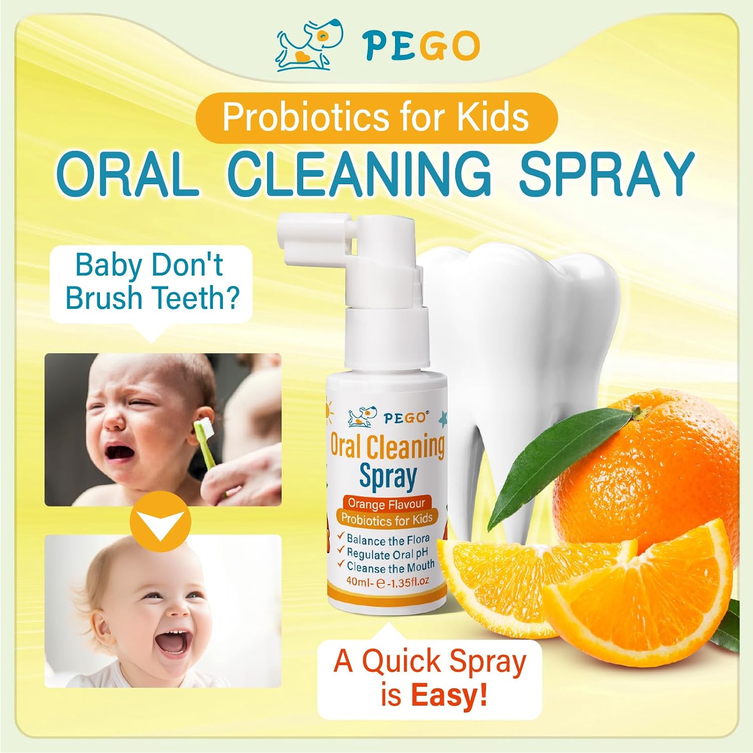 PEGO Kids Oral Spray - Toddler Toothpaste Helper, Fluoride Free image 2