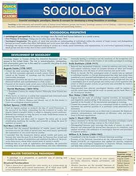 その他 Sociology Projects: A Students' Guide Sociology QuickStudy Laminated Reference Guide (Quick Study