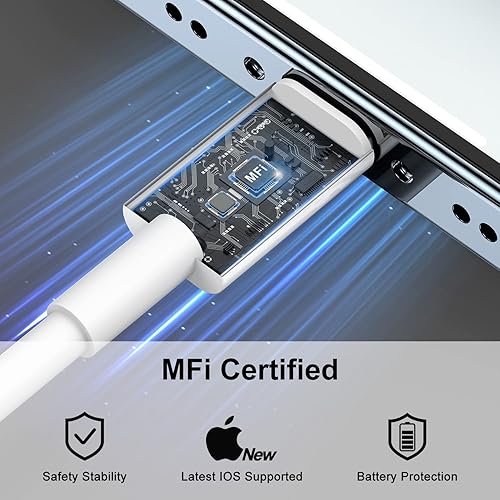 Miniatura 2 de Paquete de 2 cables USB C a Lightning de 6 pies certificado Apple MFi, cable de carga rápida tipo C de 6 pies para iPhone 14 13 12 11