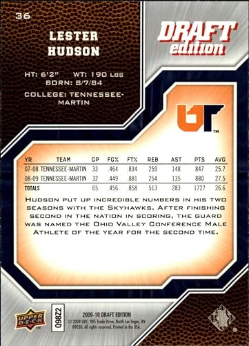 Miniatura 2 de 2009 Upper Deck Draft Edition Basketball Card (2009-10) #36 Lester Hudson