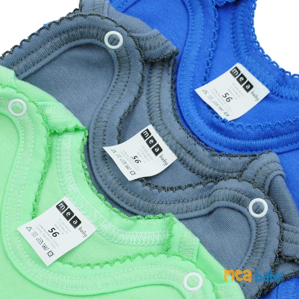 MEA BABY Pelele de bebé unisex con estampado 100% algodón en paquete de 5 unidades para bebé para niñas