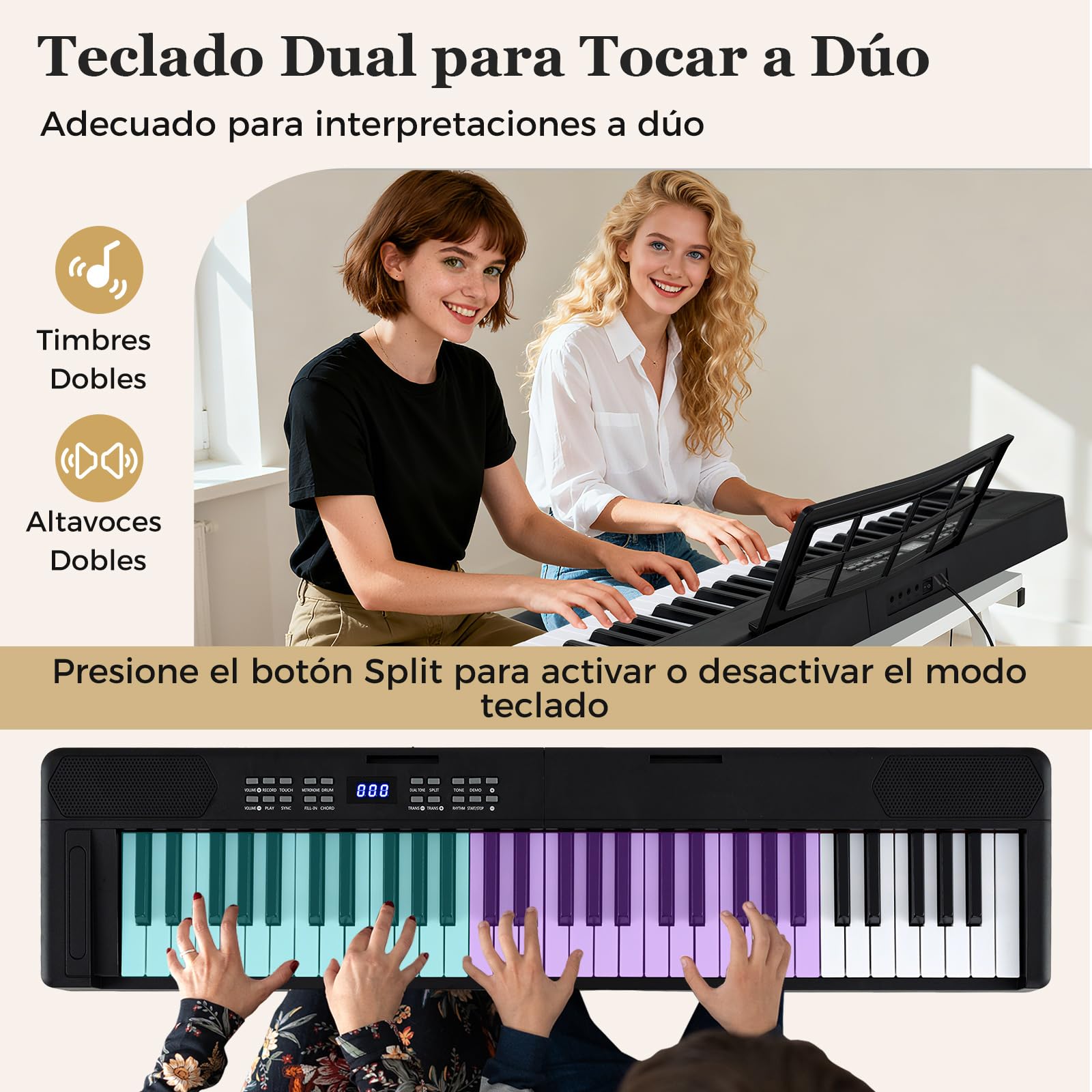 COSTWAY Teclado de Piano Plegable de 61 Teclas, 128 Tonos y 128 Ritmos, Piano Electrónico con Auriculares, Pedal de Sustain, Teclado Digital Portátil con Bolsa Transporte para Principiantes (Negro)