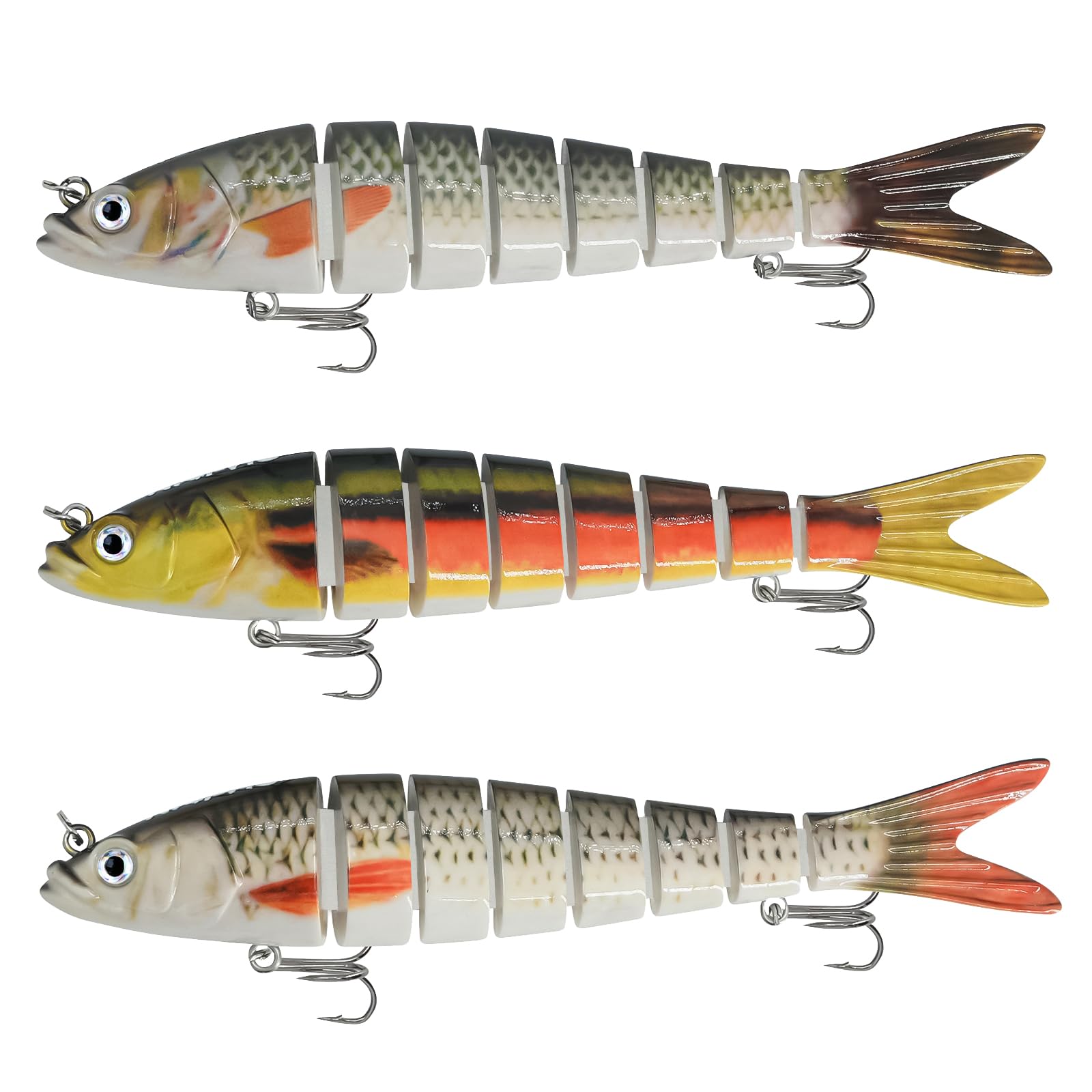 Señuelos de pesca para trucha, cebos de natación biónicos multiarticulados, cebos de natación biónicos, cebos de hundimiento lento, señuelos de lubina, señuelos de agua dulce y salada