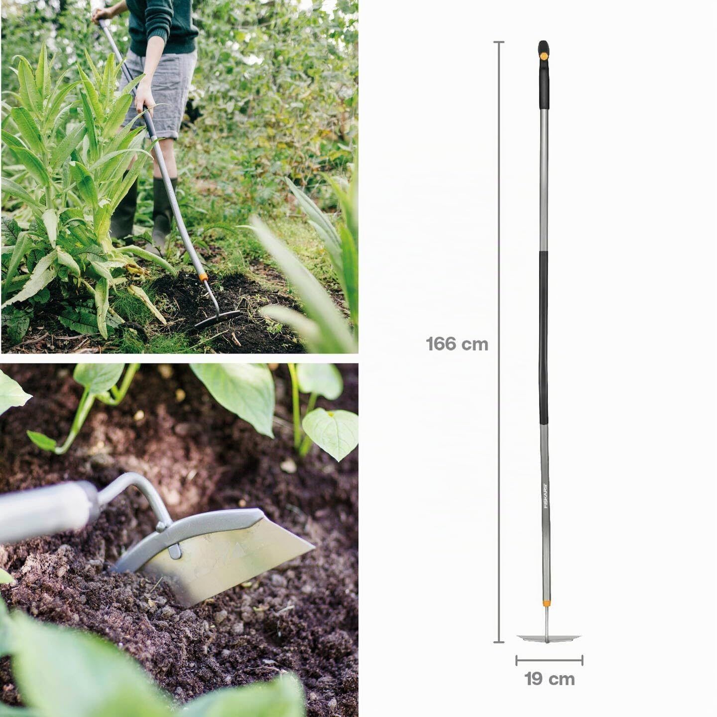 FISKARS Azada, Ergonómica, Longitud: 155 cm, Anchura: 18,5 cm