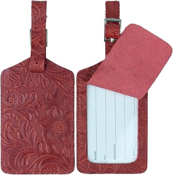 Genuine Leather Luggage Tags & Bag Tags 2 Pieces Set
