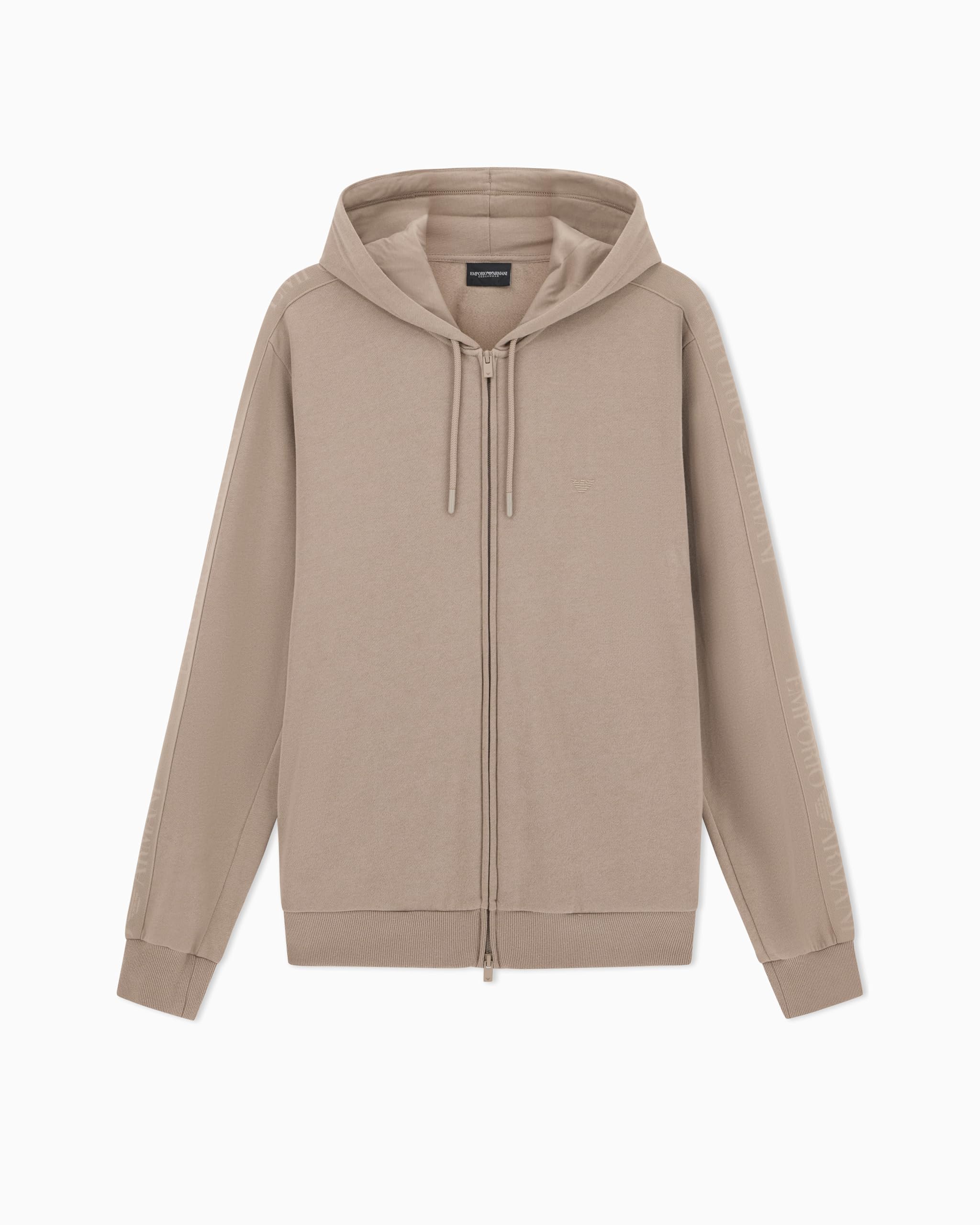 Emporio Armani Basic Terry Hoodie Zip Sweatshirt Felpa con Cappuccio Uomo (Pacco da 1)