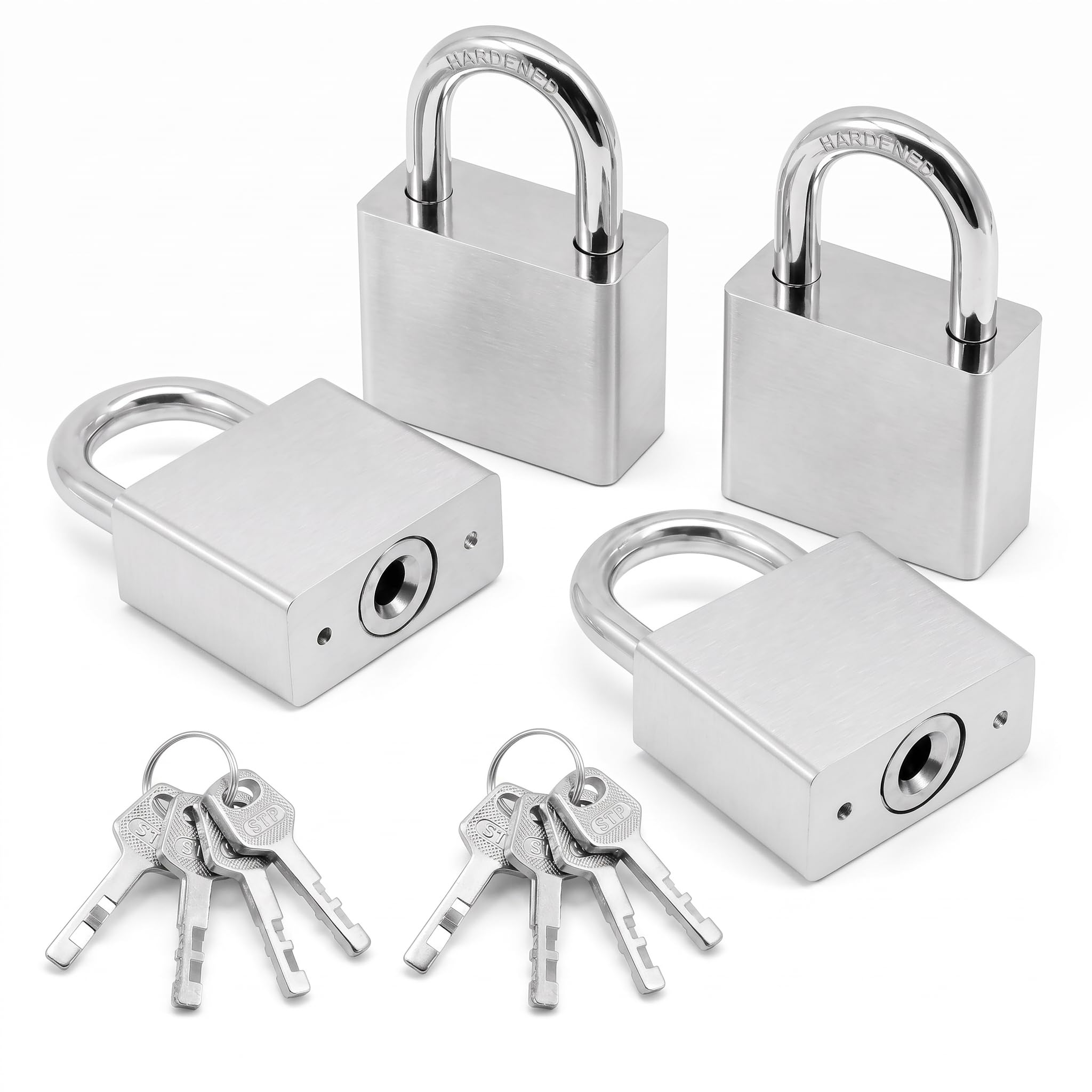 4 Pcs Heavy Duty Padlocks Outdoor Waterproof Locks and Home Lock