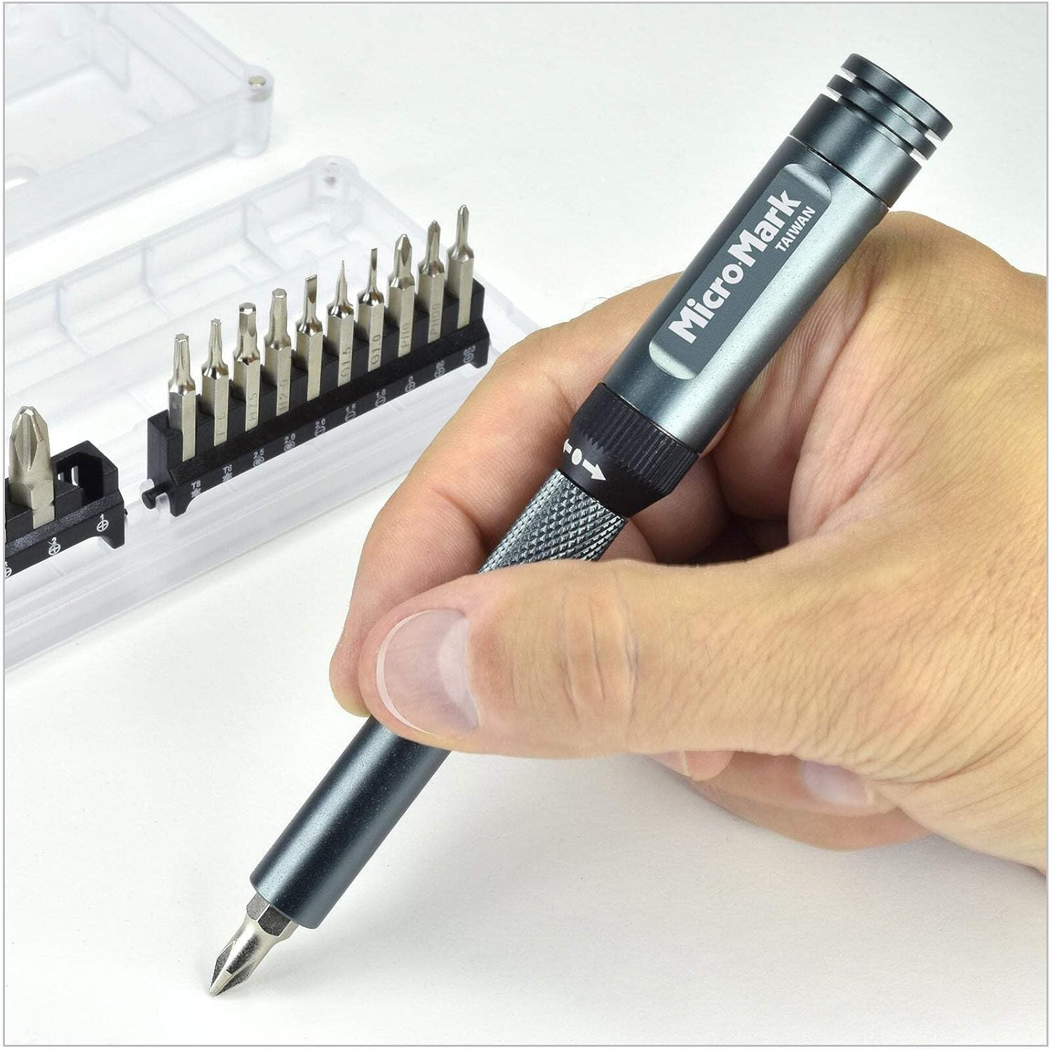 Micro-Mark Dual Drive Ratcheting Driver Set – Newly Patented Design for Precision Control in Tight Spaces – 20-Piece Bit Set Included