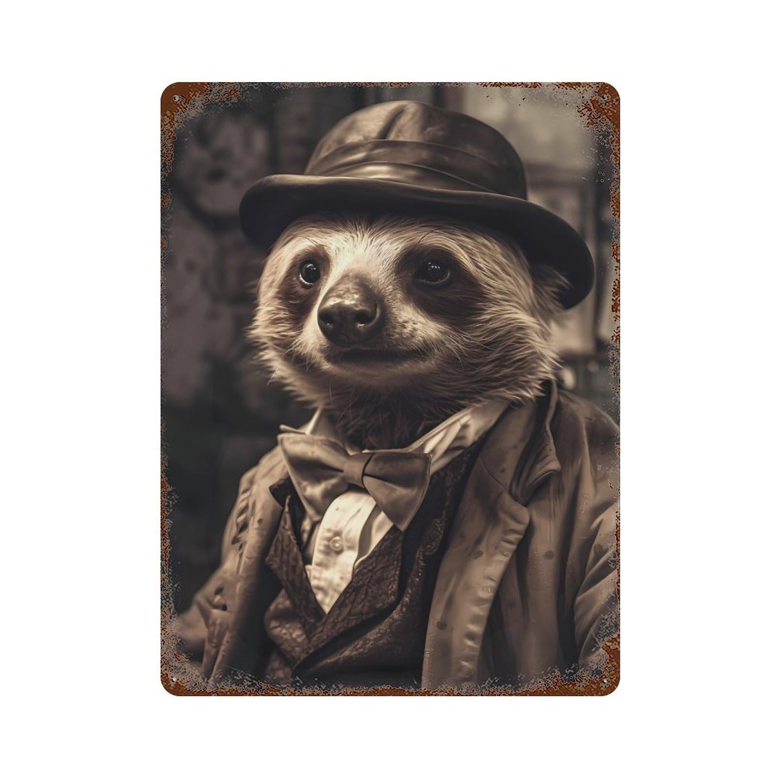 Garage Style Sloth Vintage Rusty Metal Tin Sign 15.7"x11.8", Industrial Home Decor for Bar And Workshop