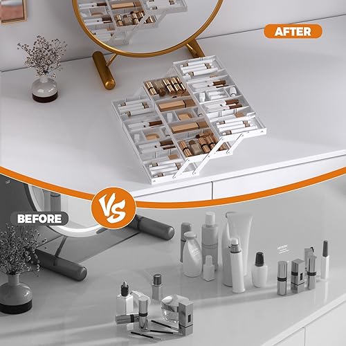 Miniatura 7 de Organizador de cajones de 3 niveles, organizador de cajones de basura expandible, organizador inteligente de suministros de oficina, organizador de