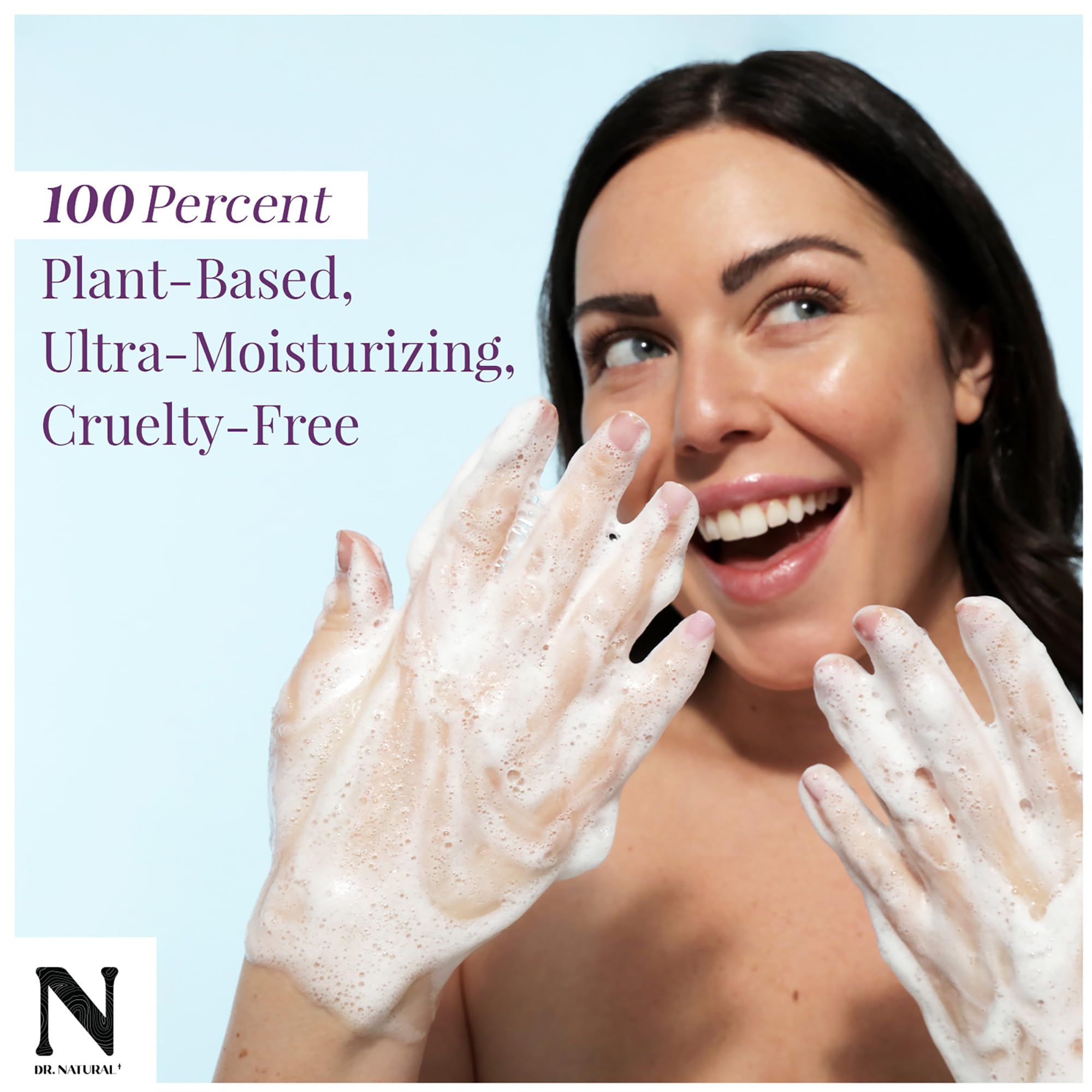Dr. Natural Ożywczy płyn do mycia ciała z wodą różaną - nawilżający naturalny płyn do mycia ciała z masłem shea i olejem kokosowym - dla rodziny i zwierząt domowych - 946 ml