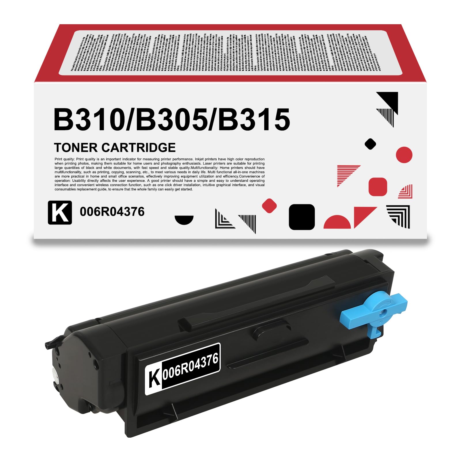 SRITE B310 Black Toner Cartridge Compatible for Xerox 006R04376,3000 Pages | Replacement for Xerox B305 B310 B315 Printer Ink (1-Pack,with New Chip)