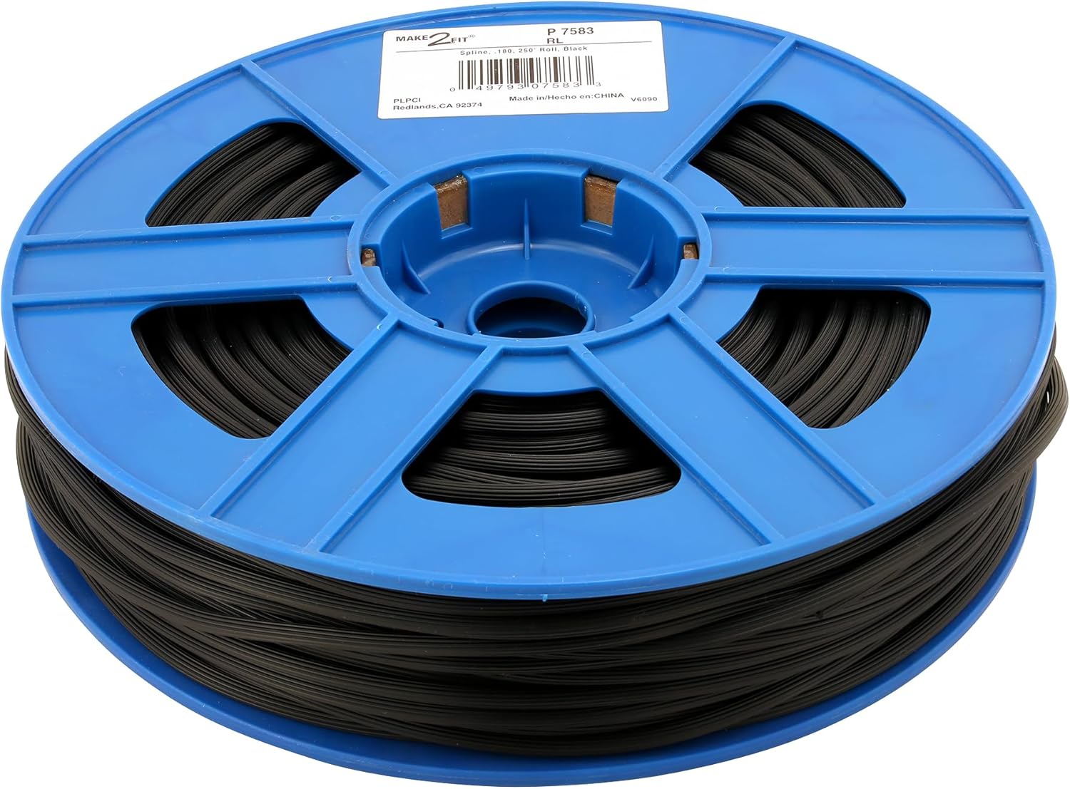 Prime-Line P 7583 Screen Retainer Spline, 0.180 In., 250 ft. Roll, Black (1 Roll)