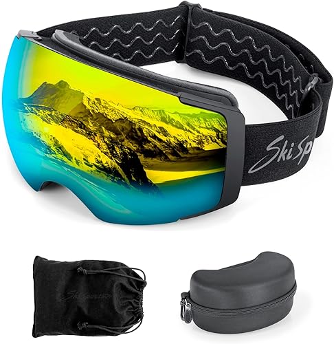 Gafas de esquí de snowboard para hombres, mujeres, jóvenes, antivaho, 100% protección UV, gafas de esquí para snowboard