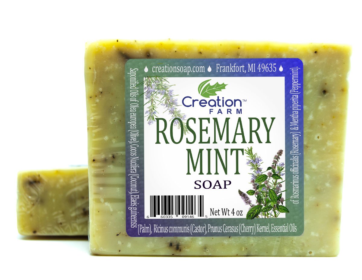 Creation Farm Rosemary Mint 100% Pure Botanical Soap 4 oz (2 bar pack)