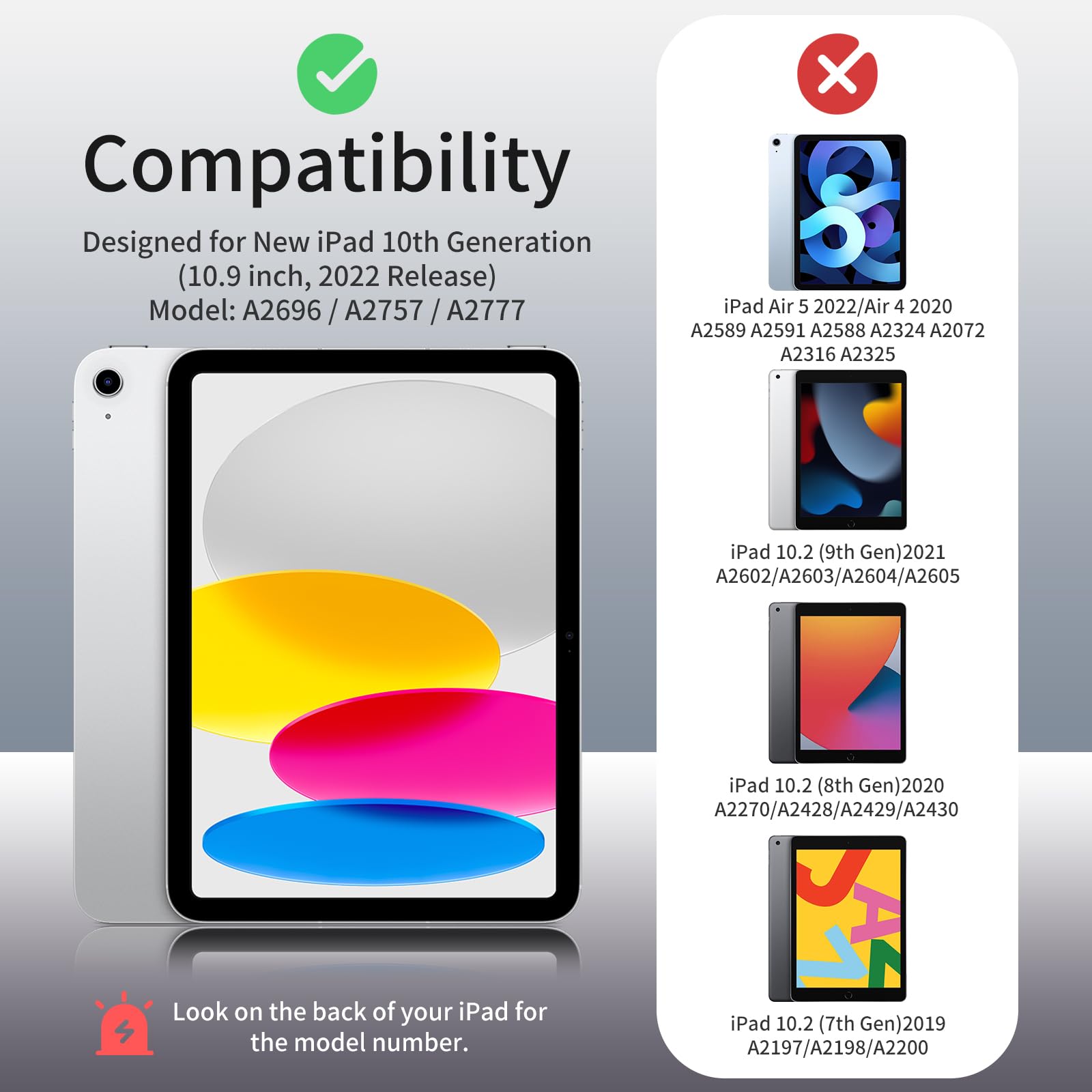 kenke Funda para iPad de 10.9 pulgadas de 10.9 pulgadas 2022, funda delgada con soporte triple y soporte para lápices, cubierta trasera inteligente de TPU suave, apagado y encendido automático, color