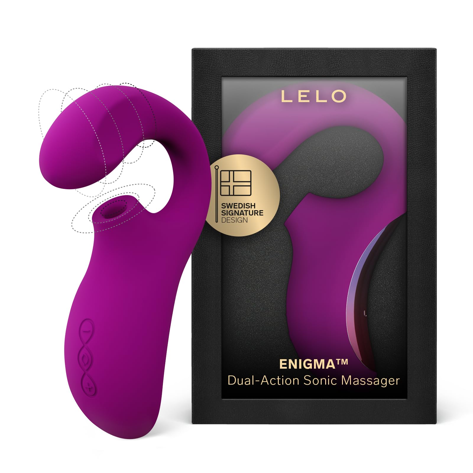 LELO ENIGMA, Masajeador Sónico de Doble Estimulación, Succionador de Clítoris y Vibrador Femenino con 8 Modos de Placer, Deep Rose