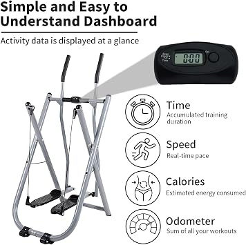 Air Walker Exercise Machine, Elliptical Cross Trainer, Compact Full-Body Exerciser, Home Cross-Training for Arm/Leg, Low Impact Cardio Workout Machine for Home, Gym, Office
