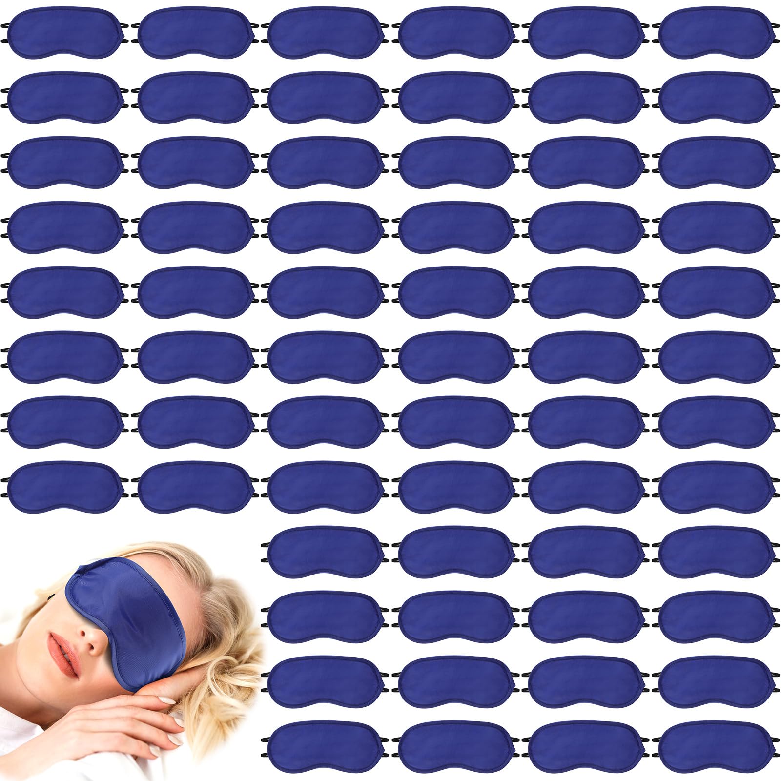 Tarpop 200 Pcs Eye Mask Sleeping Blindfold Eye Cover with Adjustable Strap for Games Party Team Building Travel Individually Wrapped Sleep Mask for