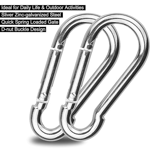 Miniatura 4 de Paquete de 30 ganchos de resorte, capacidad de carga de 260 libras, enlace rápido de acero galvanizado con zinc, M6 x 2.32 pulgadas (2.36 pulgadas),