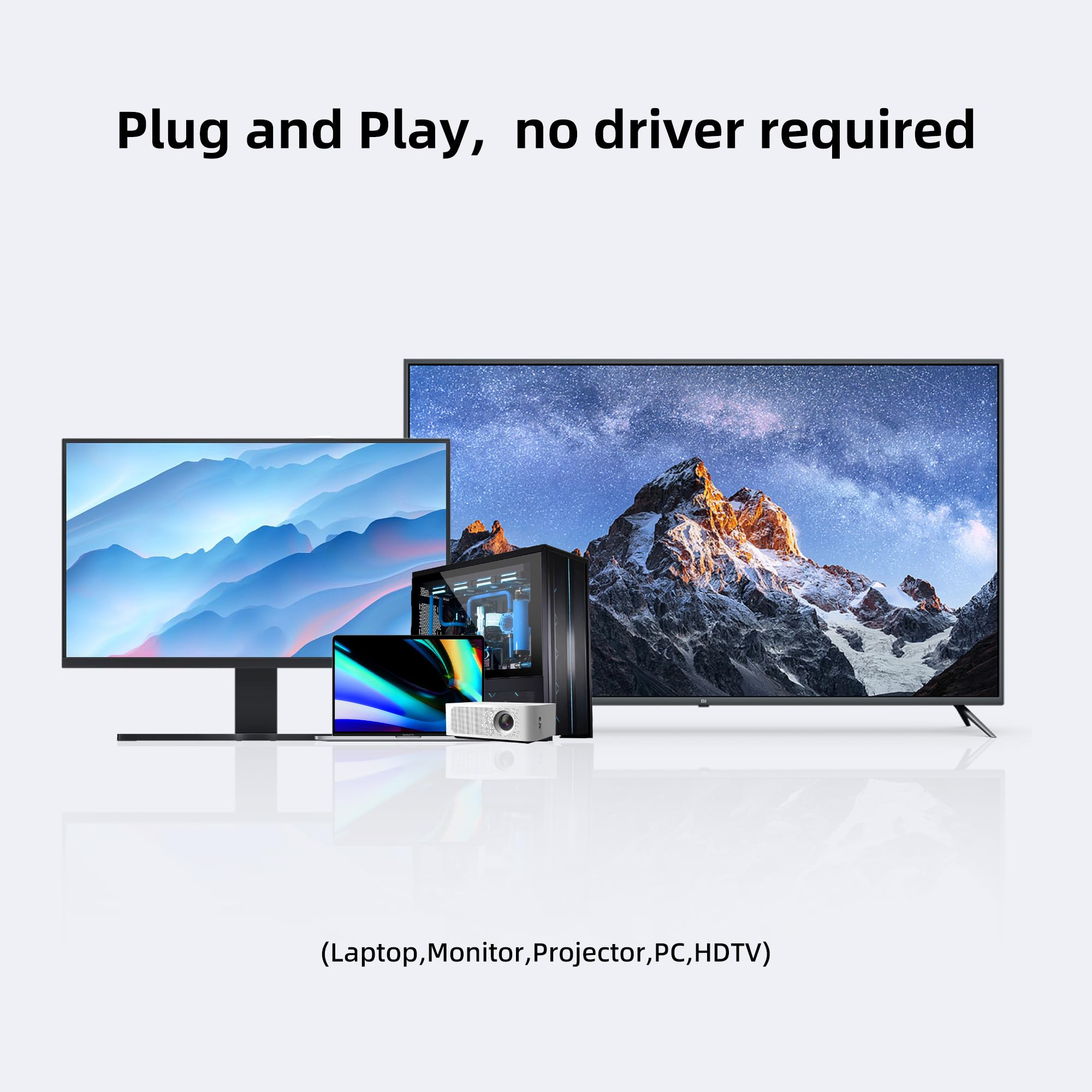 Adaptador DisplayPort 4K a 60Hz a HDMI dual, puerto de pantalla a 2 divisores HDMI, divisor de monitor dual MST para computadora, laptop, tarjeta gráfica, PC, Windows