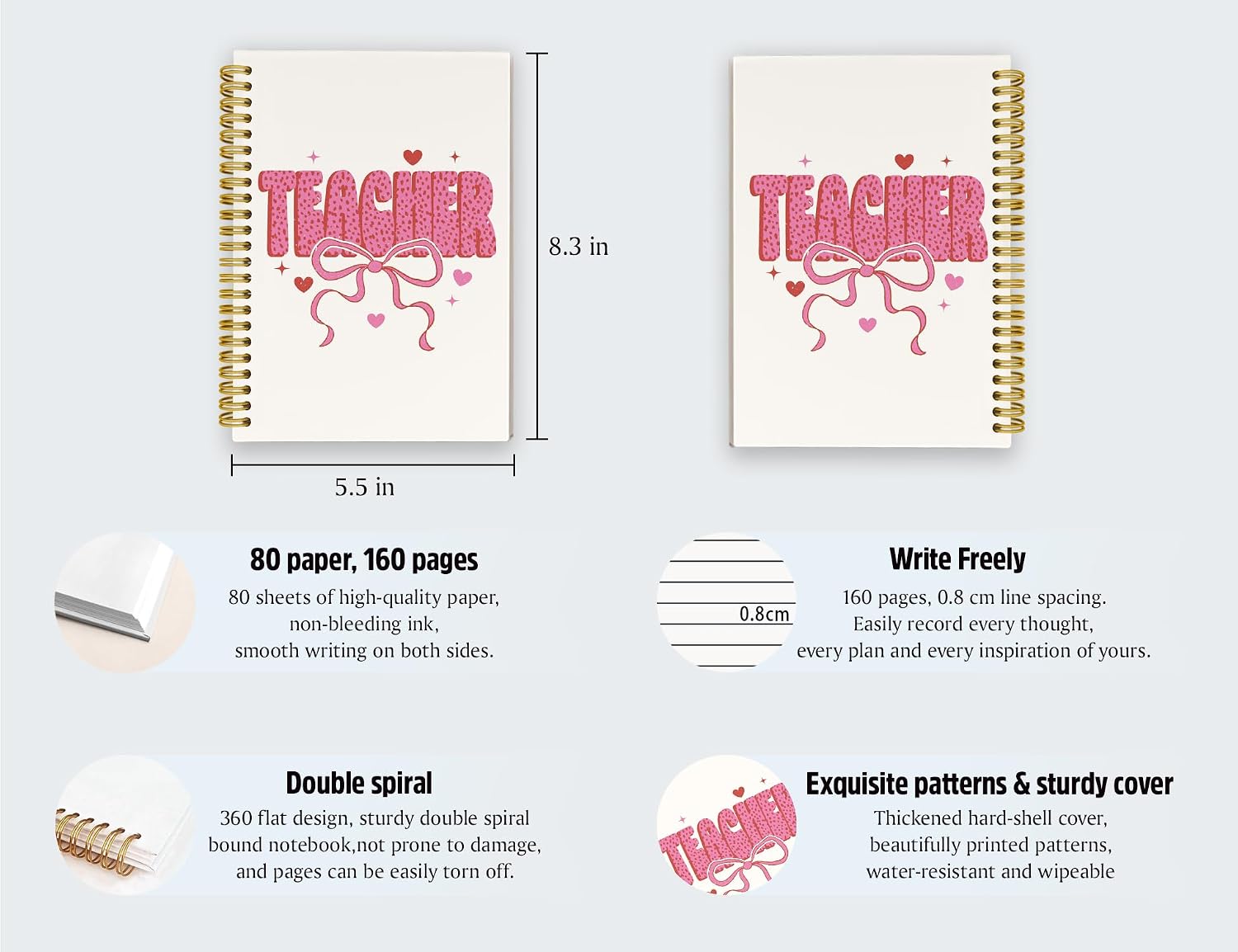 Teacher Notebook Coquette Pink Bow Journal image 3