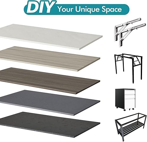 Miniatura 146 de Kaboon Mesa universal de 45.67 x 23.62 pulgadas, escritorio sólido de una pieza, encimera de melamina reversible, escritorios dobles, escritorio en