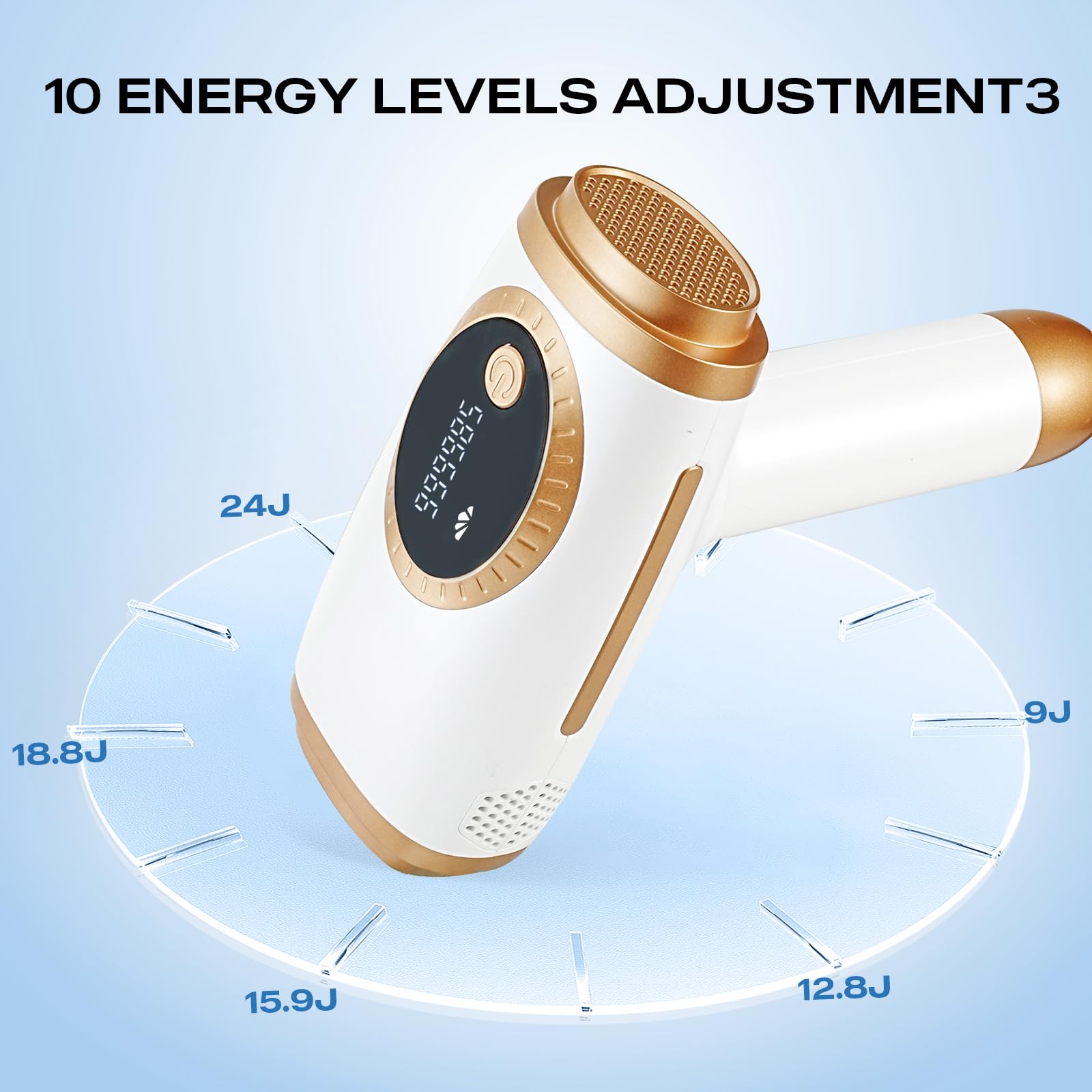 IPL Geräte Haarentfernung Laser für Frauen, 6,8 cm² Großkaliber Laser Haarentfernung mit Kühlfunktion, 3 Funktionen HR/SC/RA, 9 Energiestufen, Laser Haarentfernung für Gesicht, Bikini, Körper