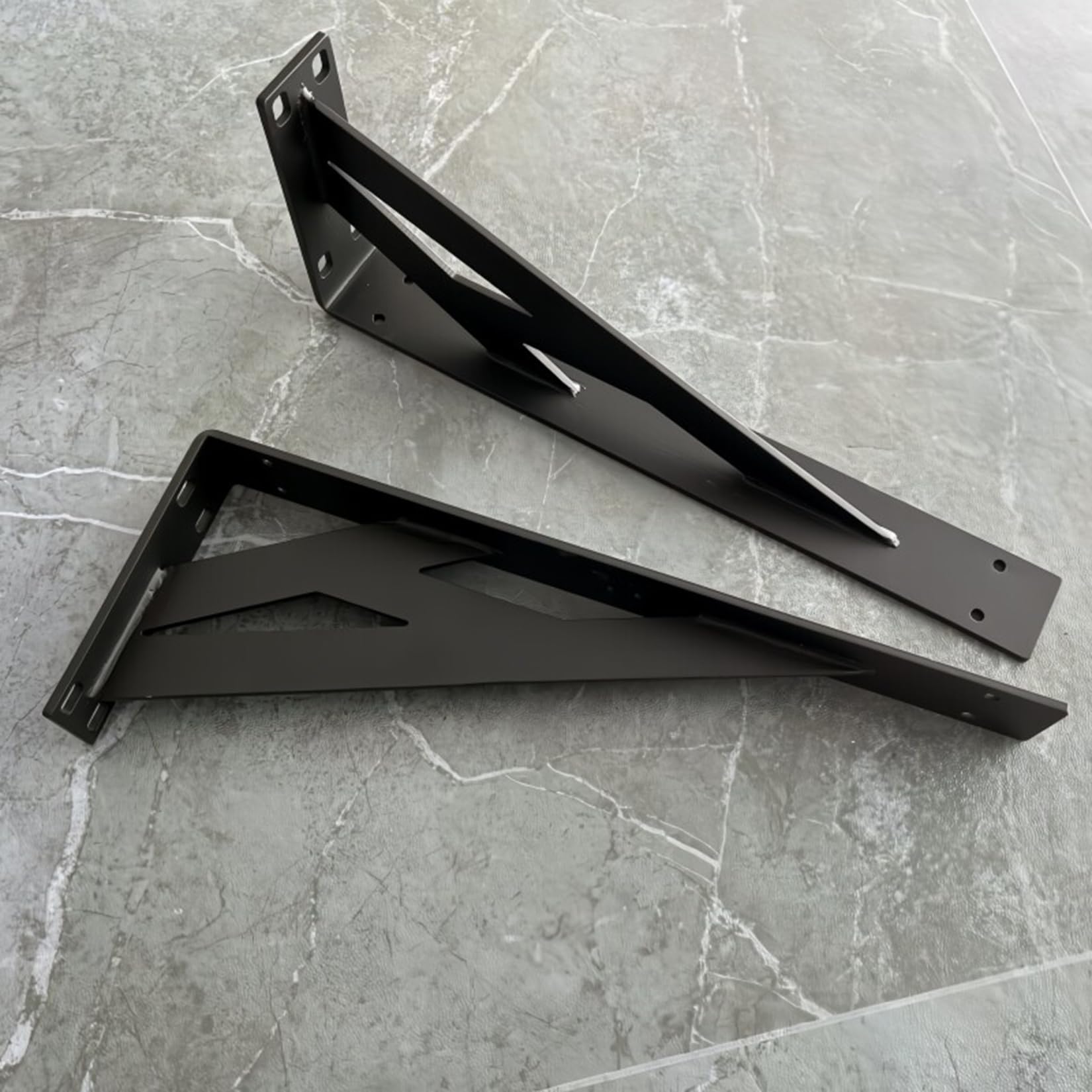 2 Piezas Soportes para Estantes de Pared, Escuadra para Estanterías,Soporte para Estanterías Pesados,Soportes Estantes Triangulares de 90 Grados Angular,con Tornillos (60cm)