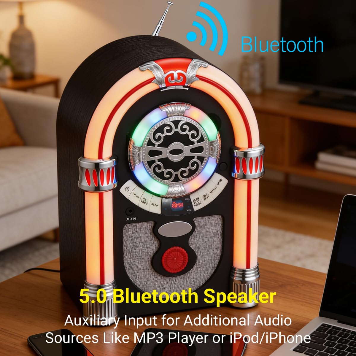 Amazon.com: CD Jukebox with Bluetooth, Mini Digital Tabletop Juke