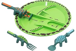Dinosaur Plates And Utensils Set Age 1-3