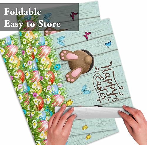 Vista 761 de Juego de 6 manteles individuales rojos para el día de San Valentín, diseño de corazón de San Valentín, resistentes al calor, lavables, manteles