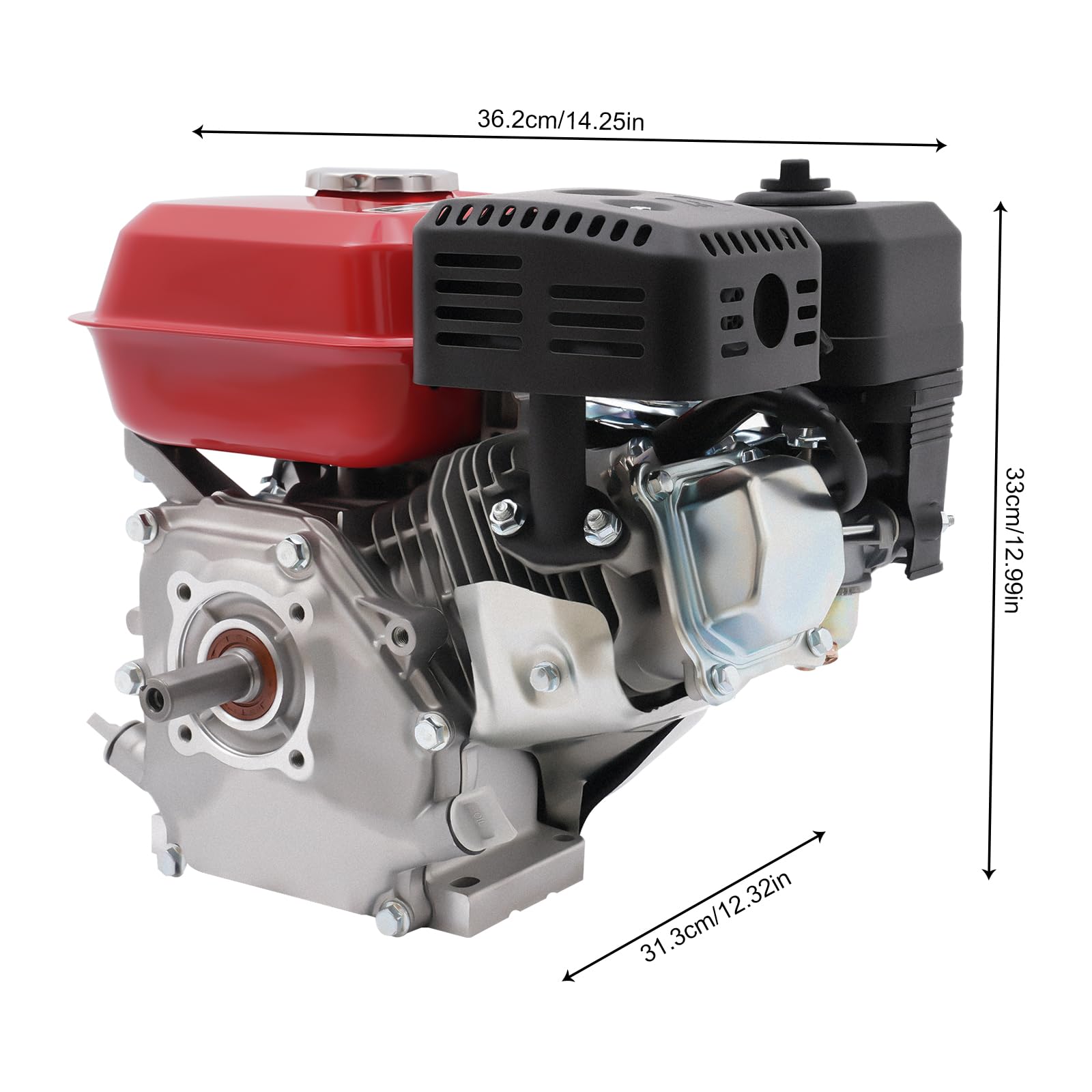 Motor de gasolina de 7,5 CV de 4 tiempos, motor industrial Go Kart, motor de arranque manual, motor silencioso de pie, motor de 4000W con refrigeración por aire para bombas de agua, generadores, karts