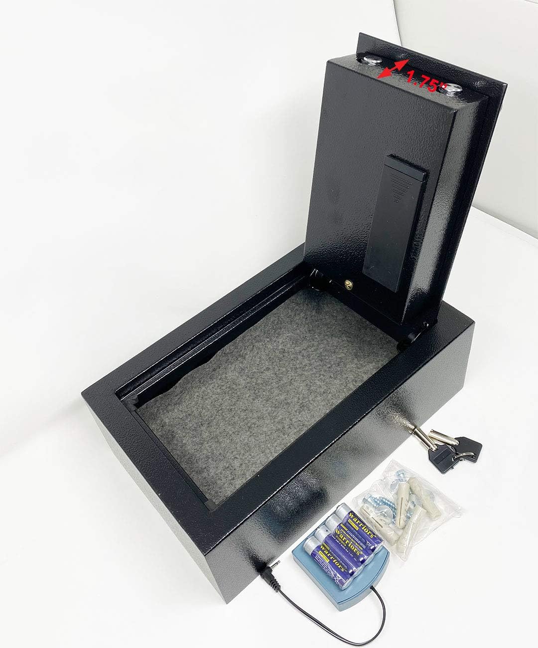 Ablehome Digital Electronic Drawer Safe Hidden Security Box Jewelry Gun Cash Portable (Fingerprint Reader Biometric Black)