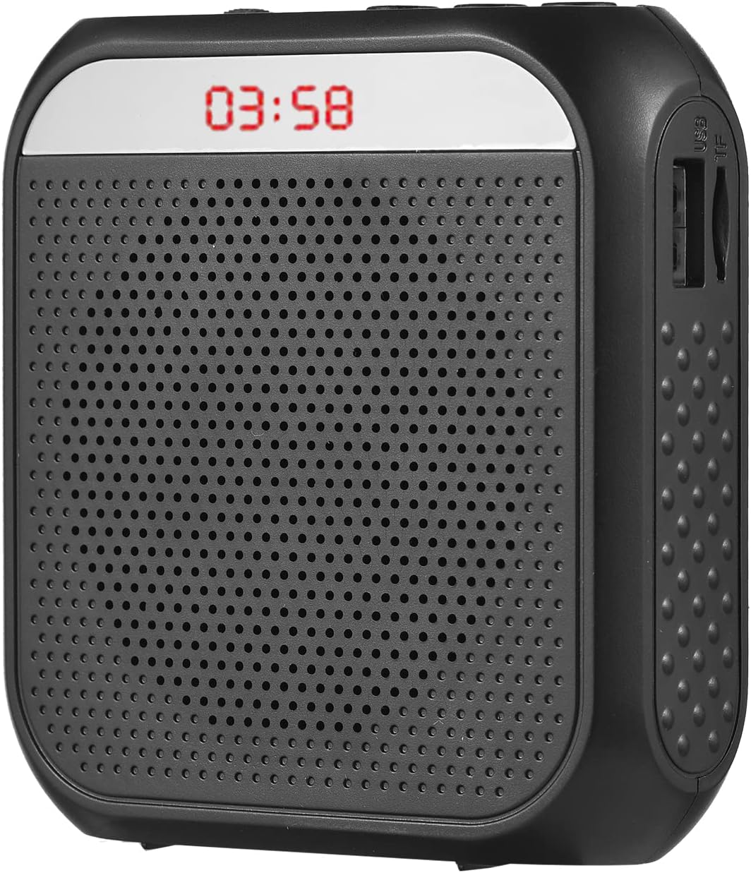 Sound Amplifier,Sound Amplifier Portable Reable Mini Voice Amplifier LED Display with MIC Recording Function Wired Headmount Microphone & Waistband for for Teaching Singing Training Presenta