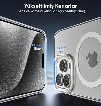 Minesk iPhone 17 Pro Max için Origin+ Serisi MagSafe ile Uyumlu Crystal Clear Ultra Şeffaf Hybrid Materyal Kılıf Yarı Yumuşak Yarı Sert Sararmaya Karşı Dayanıklı Kılıf Kapak (Ultra Şeffaf, 17 Pro Max)