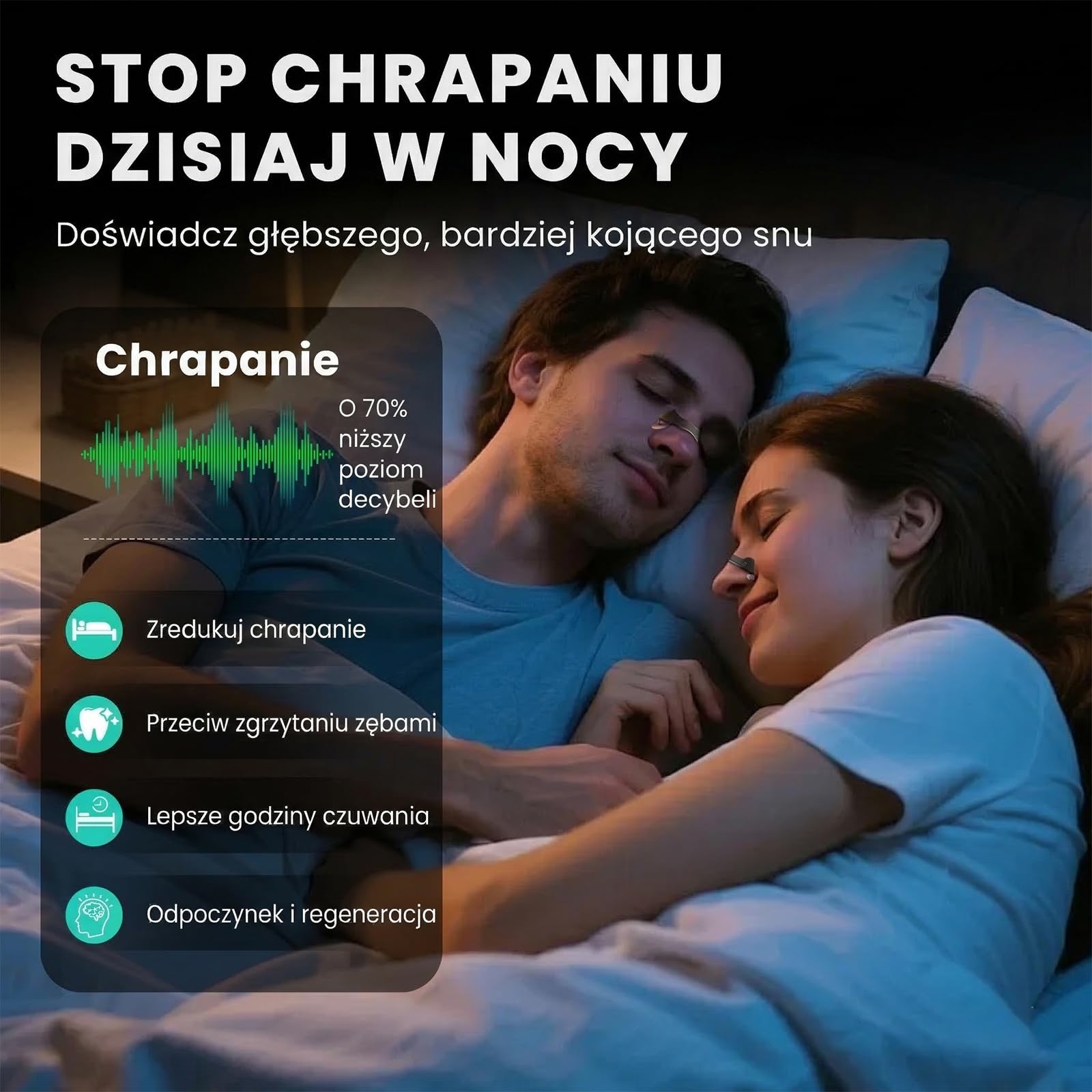 Magnetyczne paski na nos Nozibye (Zestaw na 30 dni, czarny) – Plastry wspomagające oddychanie, pakiet ekonomiczny