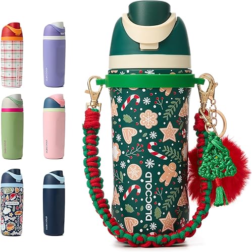 DLOCCOLD Botella de agua aislada de acero inoxidable con popote para deportes, viajes y escuela, botella de agua deportiva de 16 onzas, termo a