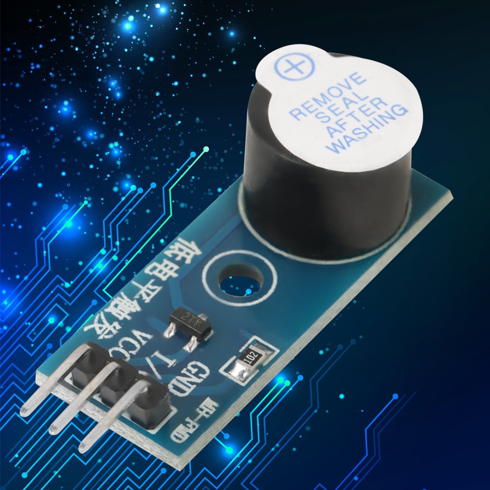 Akozon Modulo buzzer attivo, 5 pezzi, allarme acustico 3.3V to 5V per giocattoli elettronici, dispositivi di allarme e timer, Installazione semplice e alta potenza sonora